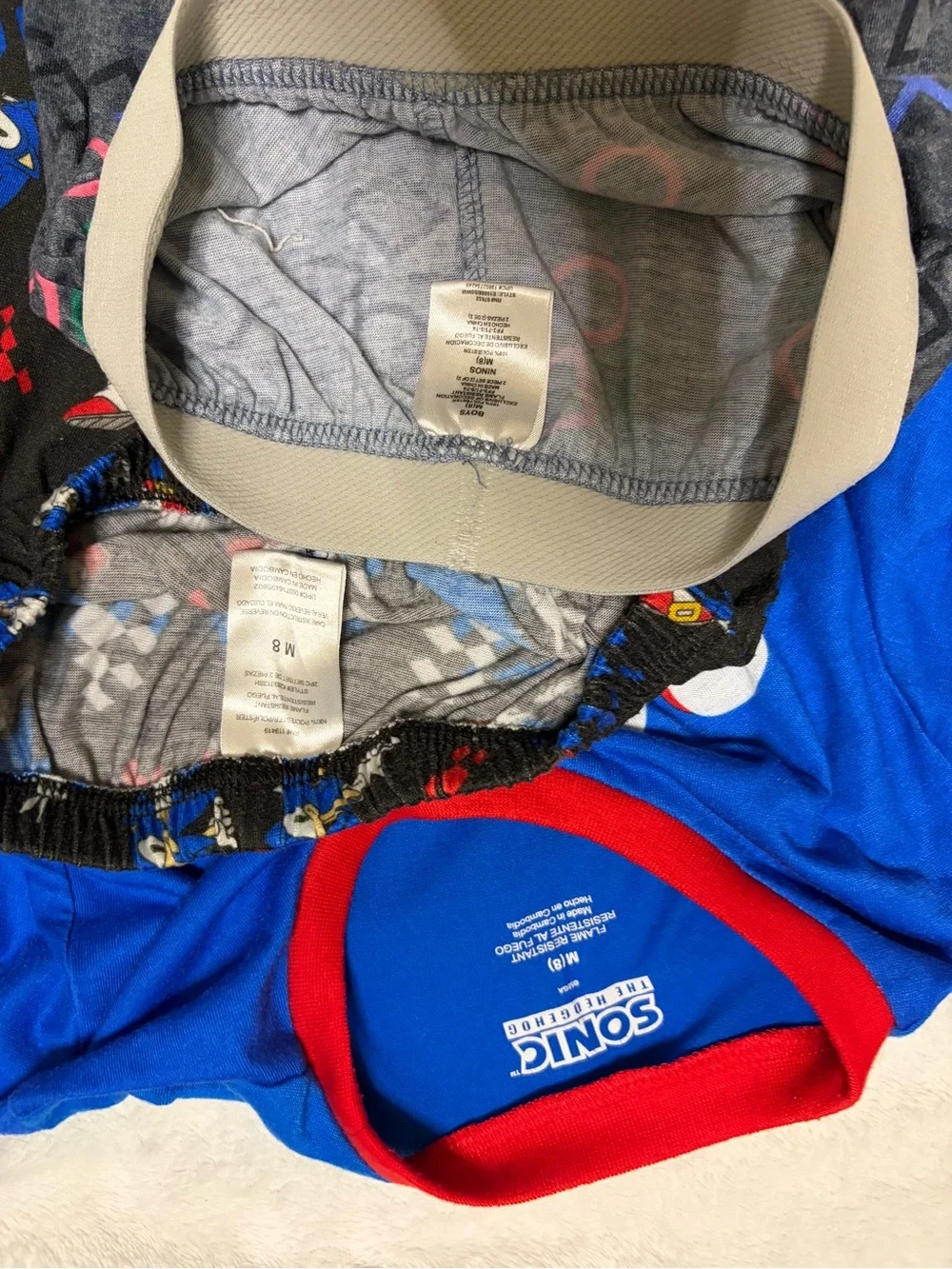 Sonic The Hedgehog Blue Kids Tee and pajama Set